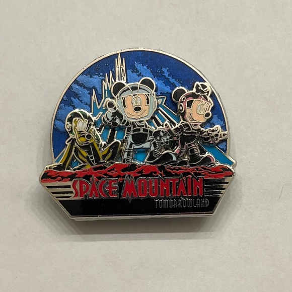 Disney Space Mountain Tomorrowland Mickey & Minnie Mouse Trading Pin - Picture 1 of 3